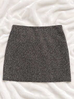 🐼 Commense Black & White Tweed Mini Skirt